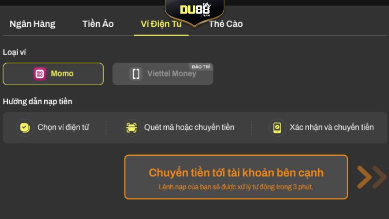Hướng dẫn nạp tiền DU88 chi tiết cho tân thủ