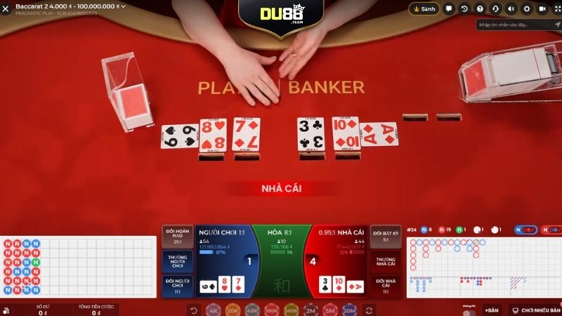 Giao diện ván bài baccarat siêu hấp dẫn